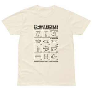 The Grid Tee — Faded Cream, front — Combat Textiles