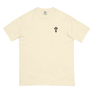 Combat Textiles Classic Tee — Embroidered — Ivory, flat, front — Combat Textiles