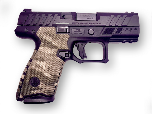 Cordura 1000D grip wrap on the Beretta APX A1 Compact — Combat Textiles