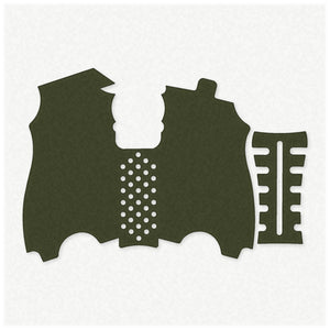 HK USP Compact (45 ACP) grip wrap kit outline, OD Green