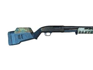 Mossberg 500 in a Magpul SGA stock with Cordura 1000D cheek riser, grip and forend wraps — Combat Textiles