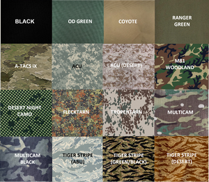 Cordura 1000D colorway chart, 16 colors — Combat Textiles