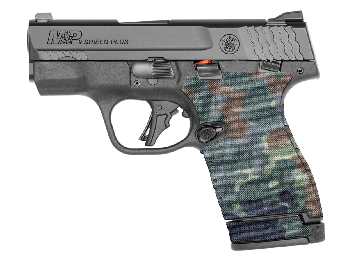 S&W M&P Shield Plus Cordura 1000D grip wrap in Flecktarn — Combat Textiles