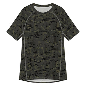 Combat Textiles Rashguard — Short Sleeve — OCP Black, front — Combat Textiles