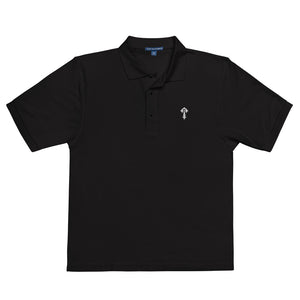 Combat Textiles Polo — Embroidered — Black, front — Combat Textiles