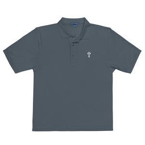 Combat Textiles Polo — Embroidered — Steel Grey, front — Combat Textiles
