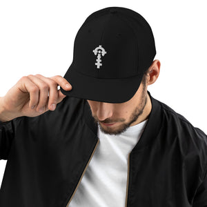 Combat Textiles Snapback — Black, worn, front — Combat Textiles