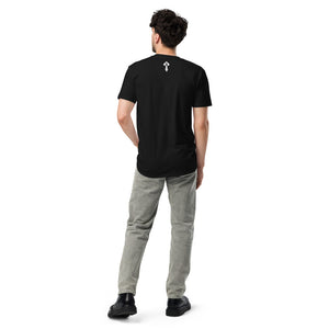 American Hardcore Tee — Black, worn, back — Combat Textiles