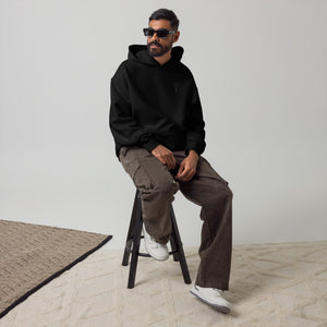 Combat Textiles Blackout Hoodie — Black, worn, lifestyle — Combat Textiles