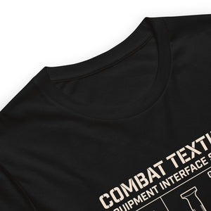 The Grid Tee — Black, print detail — Combat Textiles