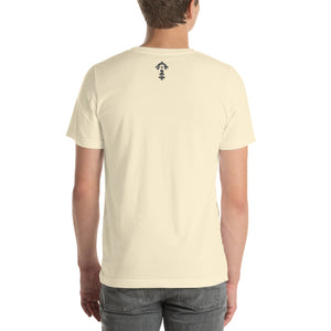 The Grid Tee — Natural, worn, back — Combat Textiles