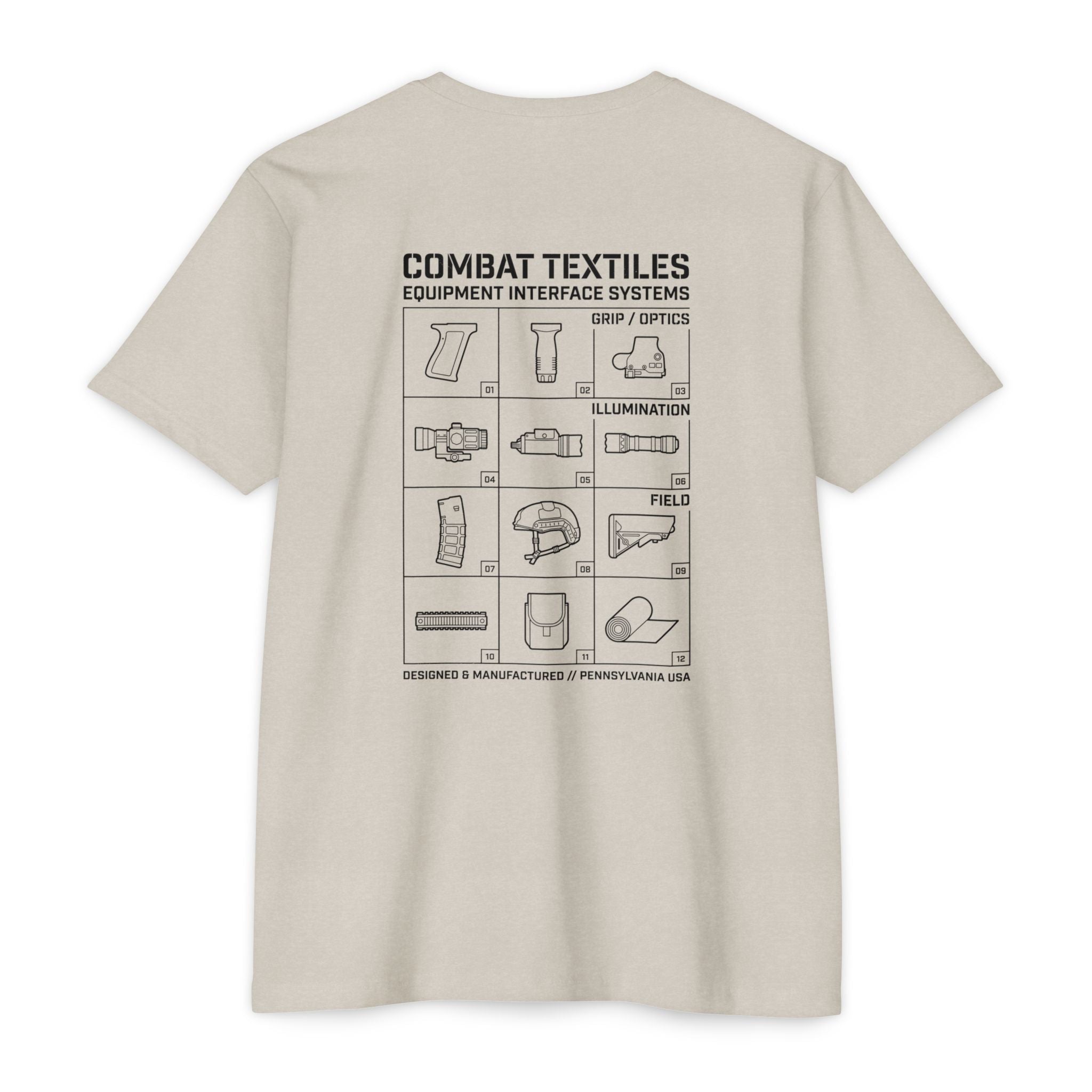 The Grid tee in sand — Combat Textiles