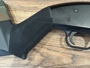 Magpul SGA grip wrapped in black Cordura 1000D on a Mossberg 500 — Combat Textiles