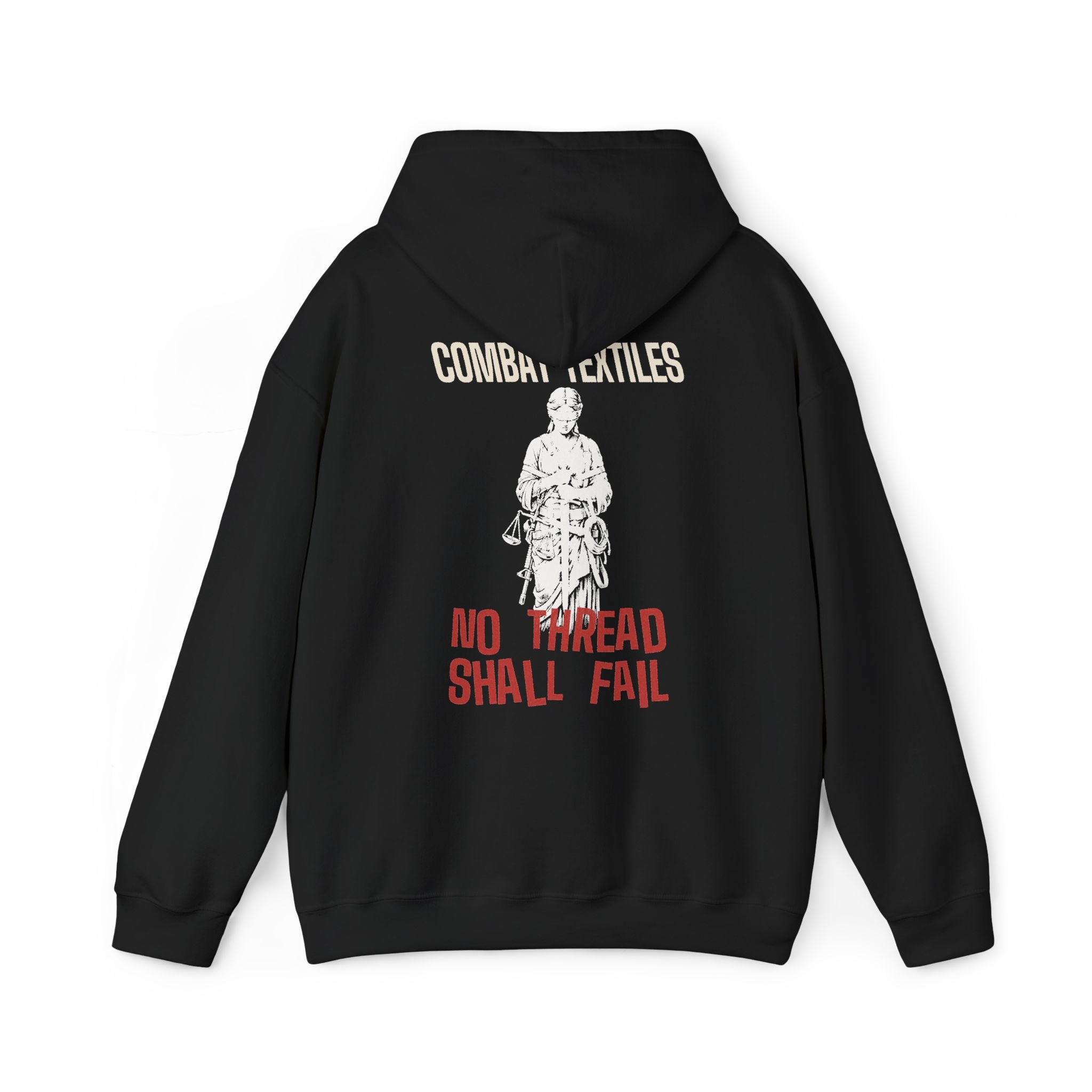 No Thread Shall Fail hoodie in black — Combat Textiles
