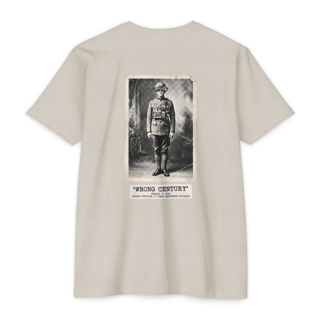 Wrong Century tee, France 1918, in sand — Combat Textiles