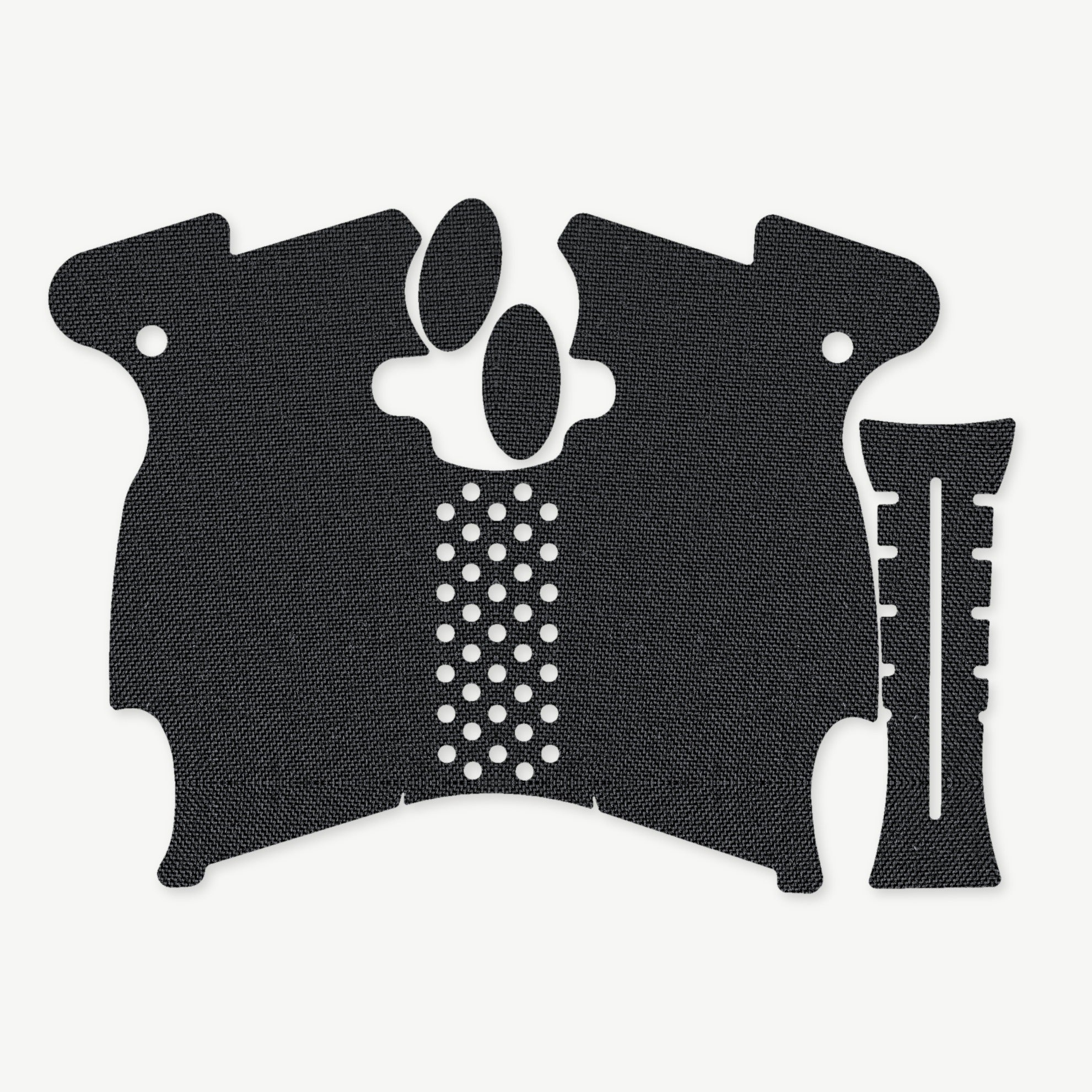 Grip Kit for Canik Mete MC9 Prime - die-cut Cordura 1000D kit pieces in Black - Combat Textiles