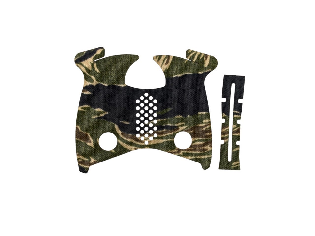 CZ P10C grip wrap kit outline, Tiger Stripe (Green/Black)
