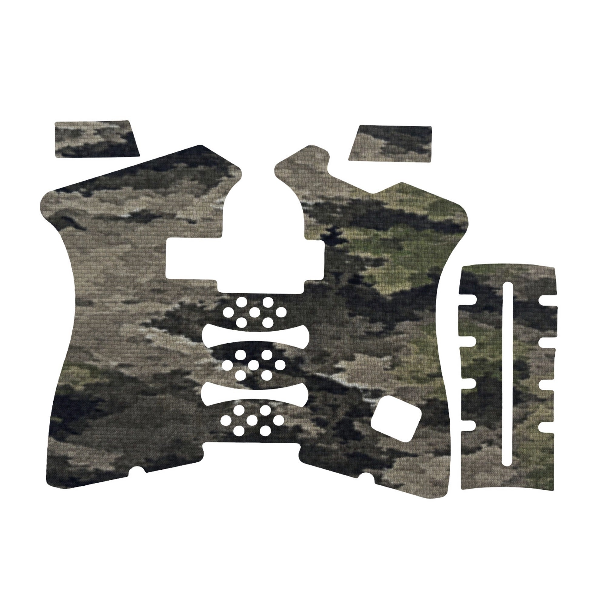 GLOCK G19/G23/G32 Pistols grip wrap kit outline, A-TACS iX (Gen3)