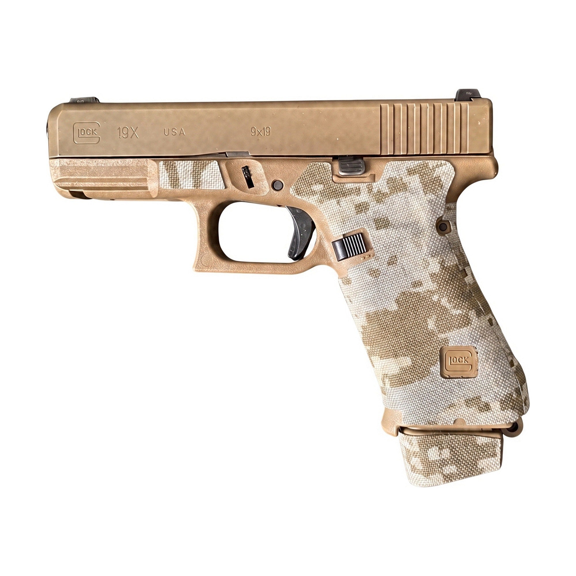 GLOCK G19X/G45/G47 Pistols Cordura grip wrap, ACU (Desert)