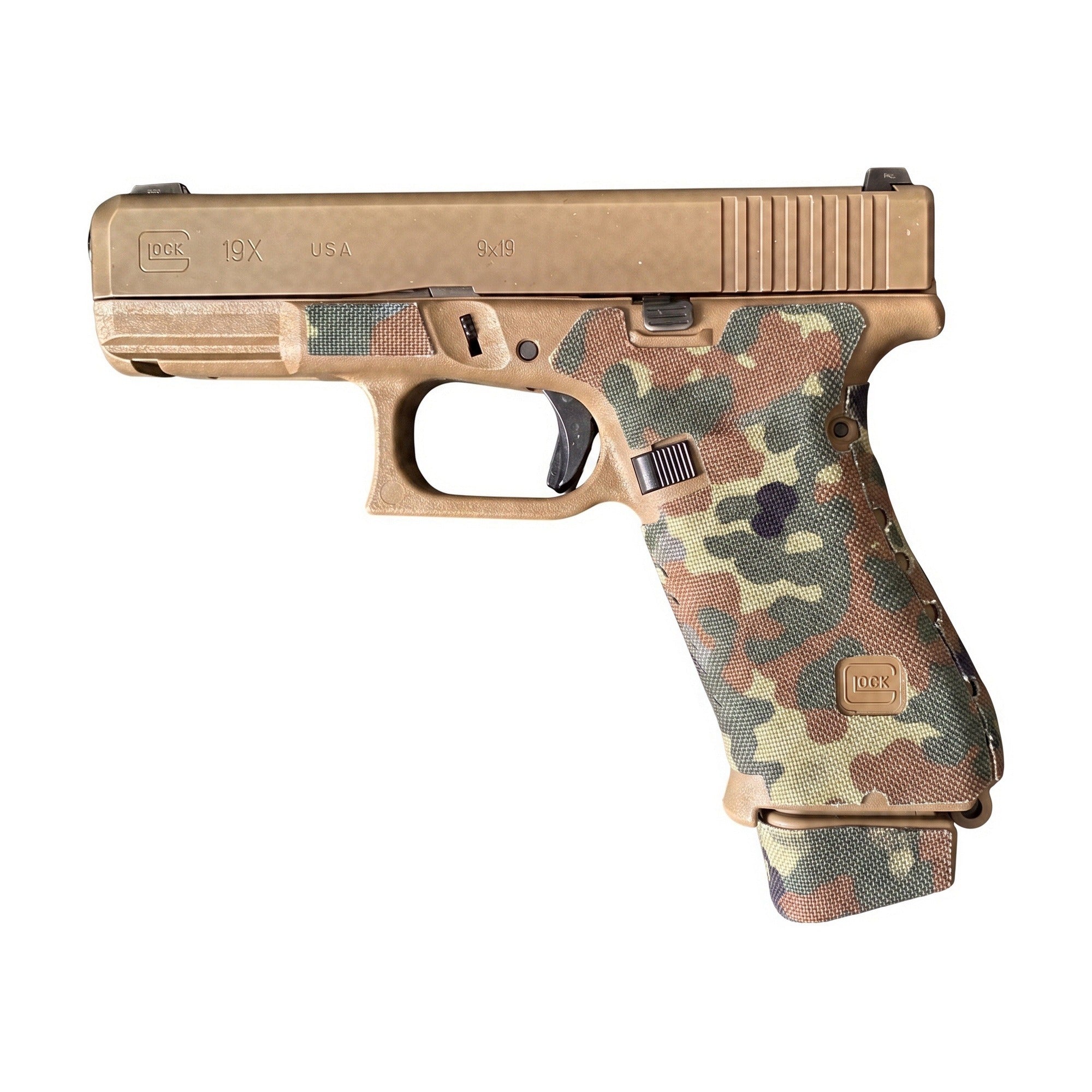 GLOCK G19X/G45/G47 Pistols Cordura grip wrap, Flecktarn