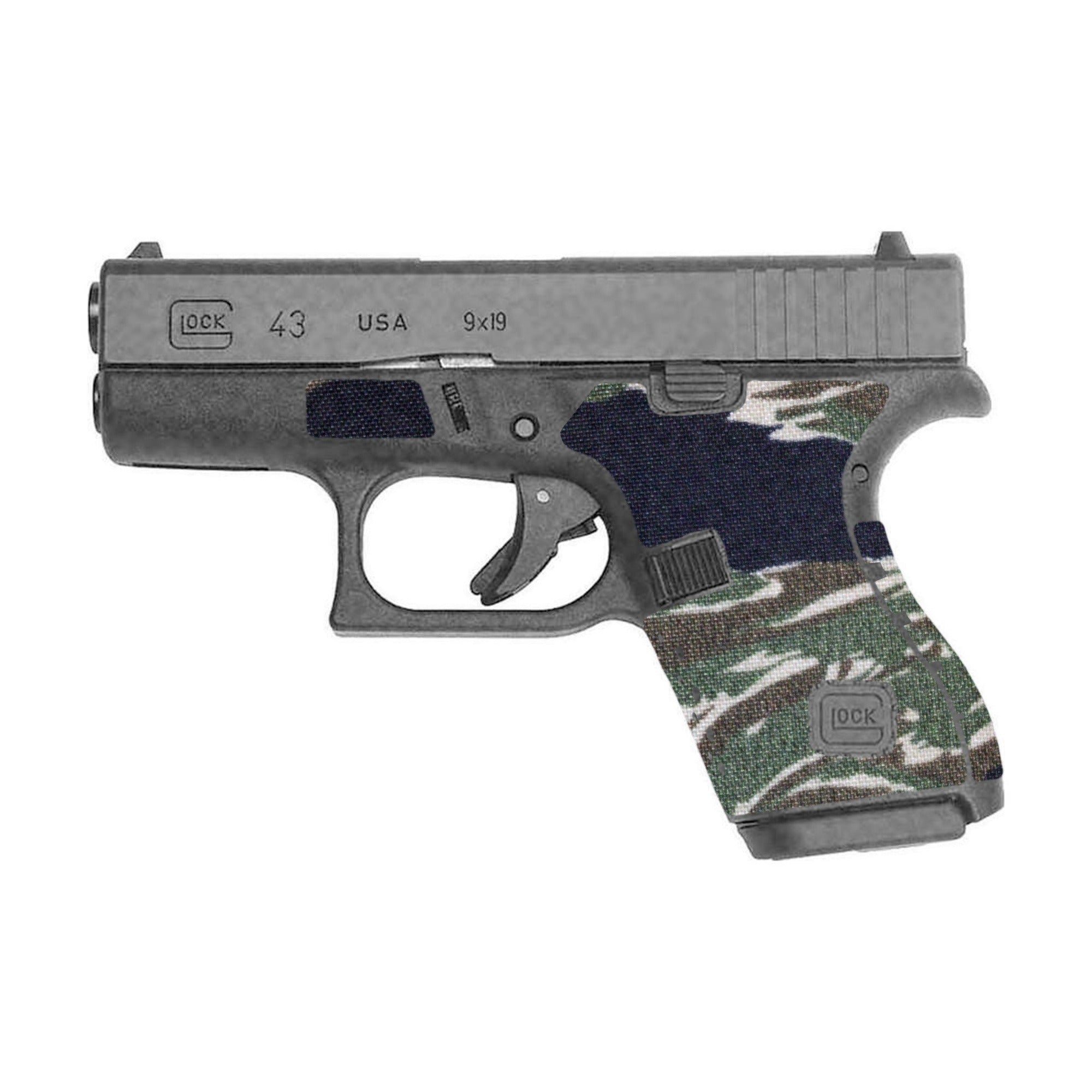 GLOCK G43 Pistols Cordura grip wrap, Tiger Stripe (Green/Black)