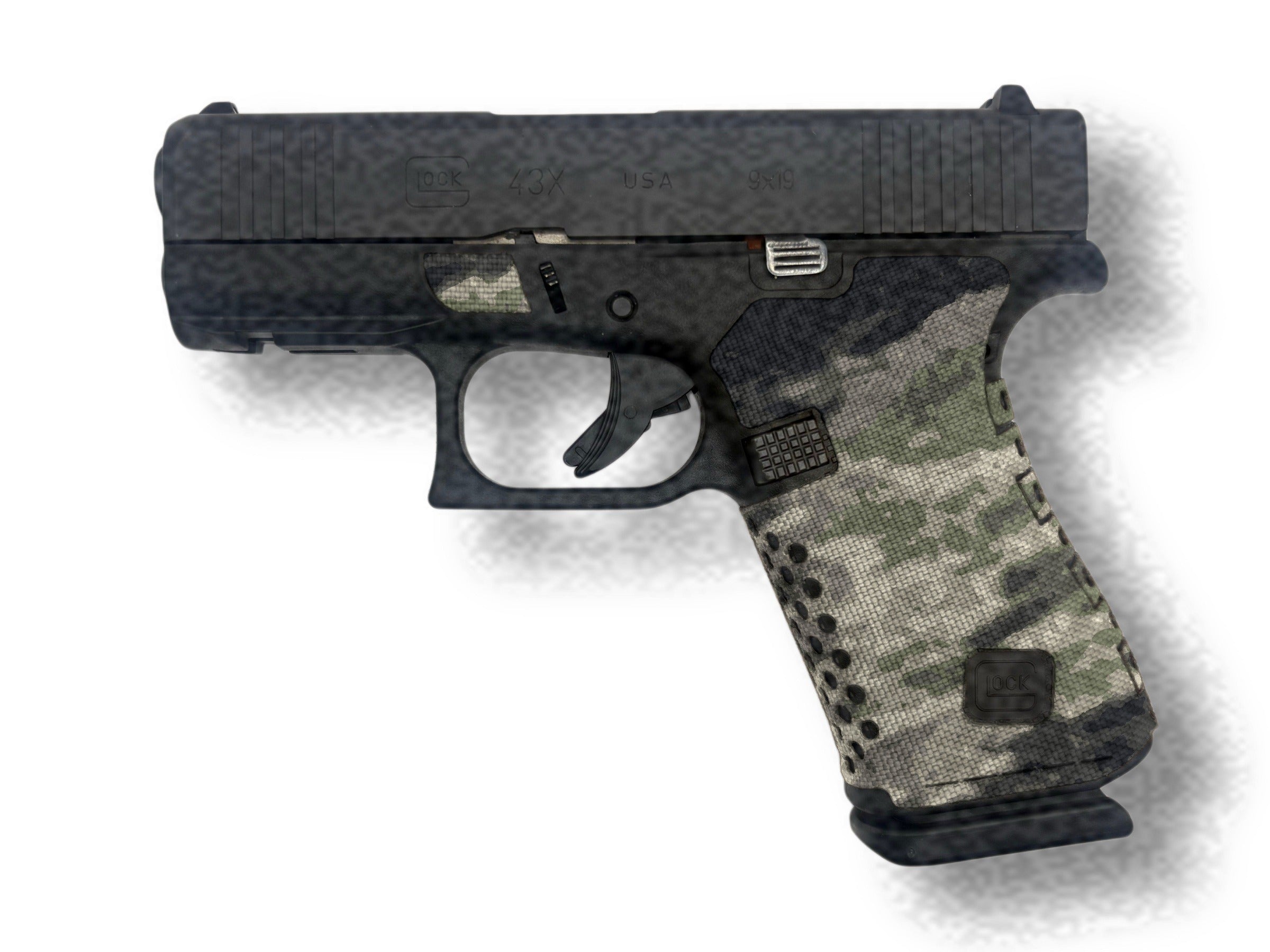 GLOCK G43X/G48 Pistols Cordura grip wrap installed, A-TACS iX - Combat Textiles