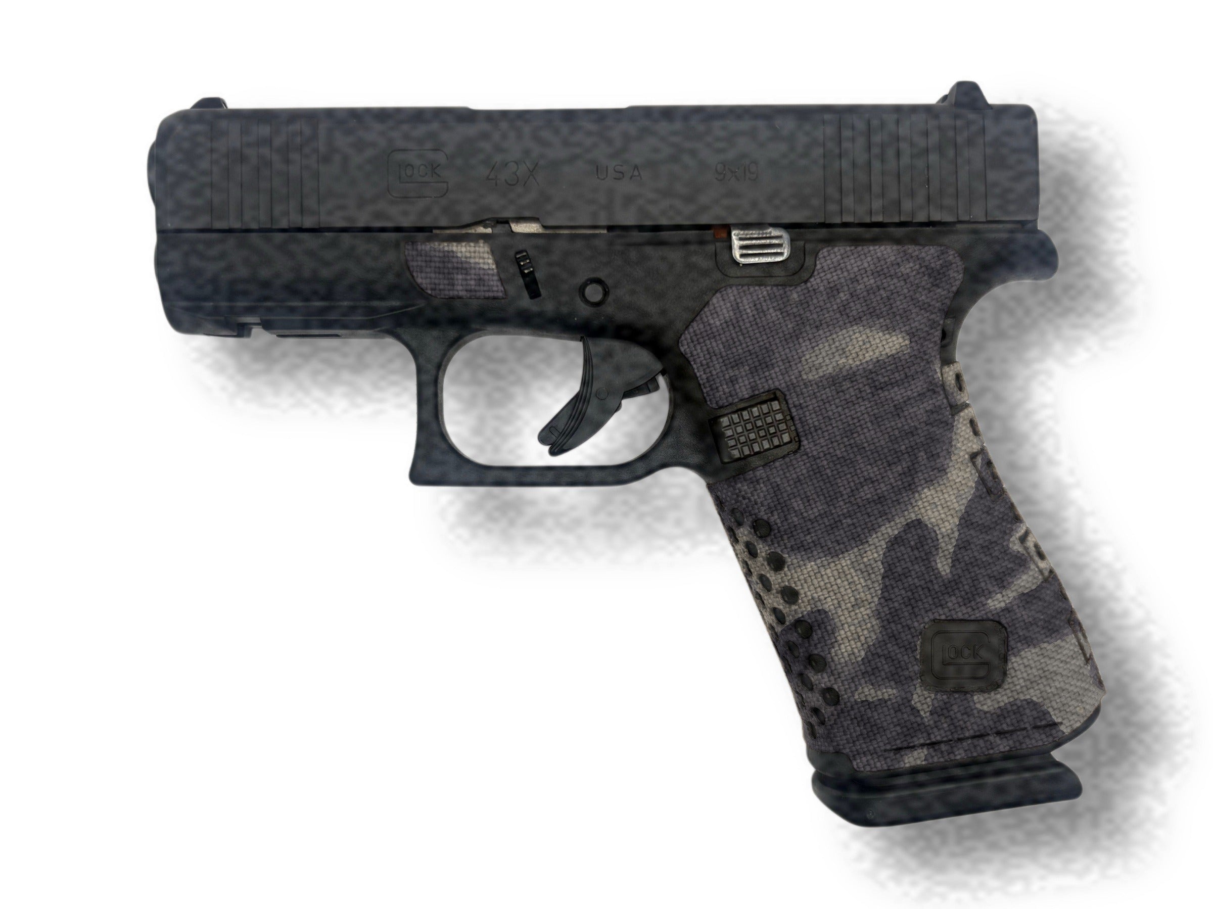 GLOCK G43X/G48 Pistols Cordura grip wrap installed, MultiCam Black - Combat Textiles