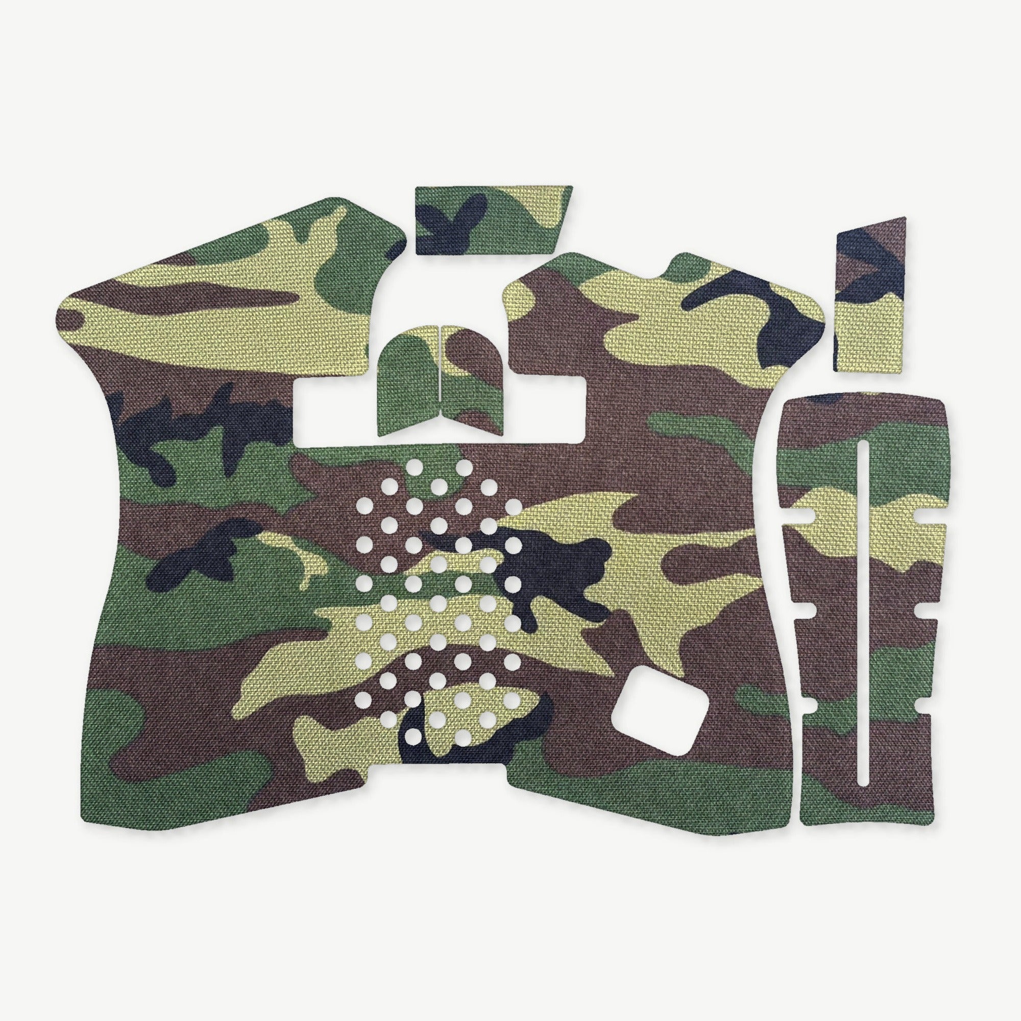 GLOCK G43X/G48 Pistols grip wrap die-cut kit outline, M81 Woodland - Combat Textiles