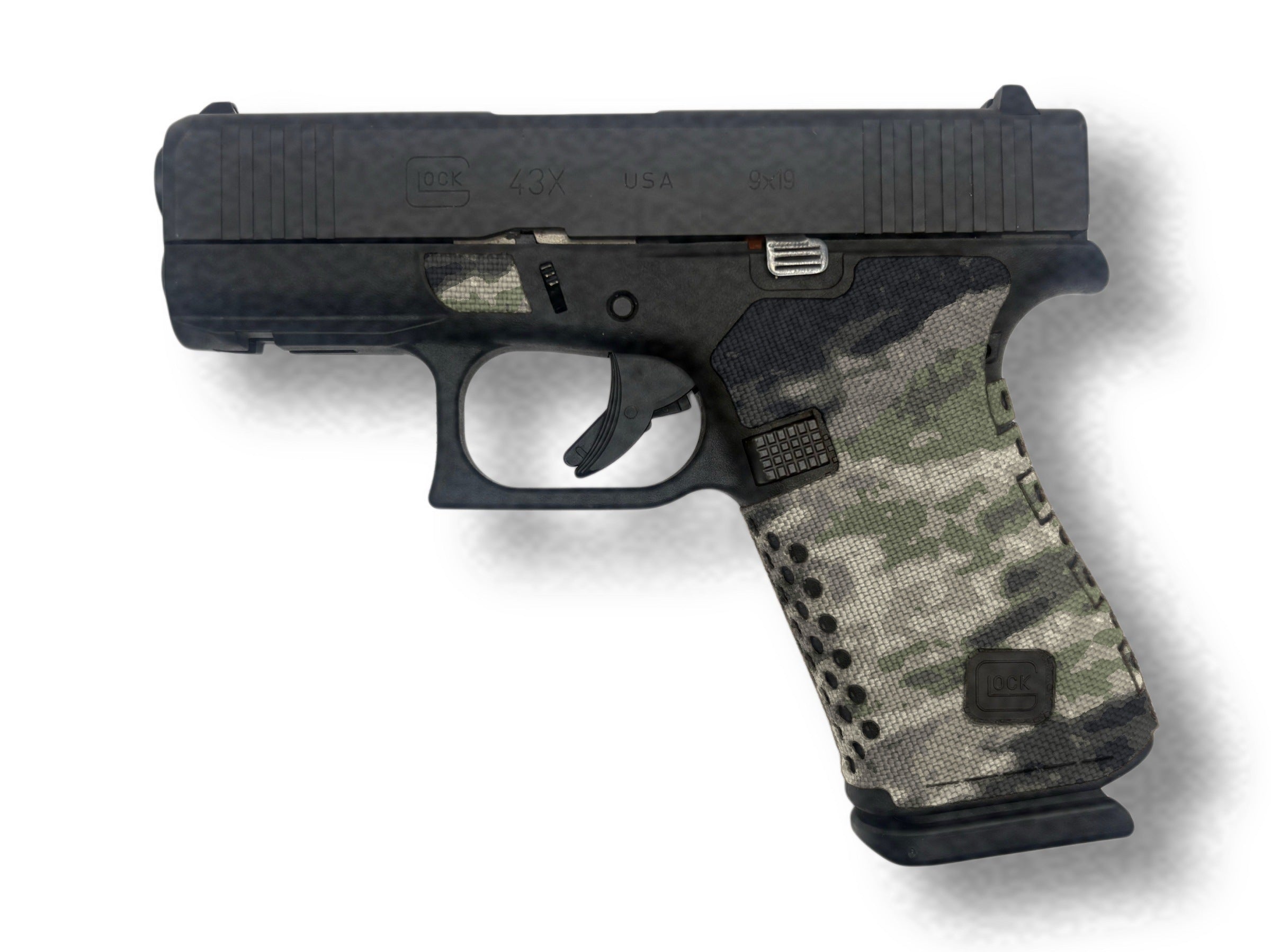 Grip Kit for GLOCK G43X/G48 Pistols - Cordura 1000D wrap installed on a Glock 43X in A-TACS iX - Combat Textiles