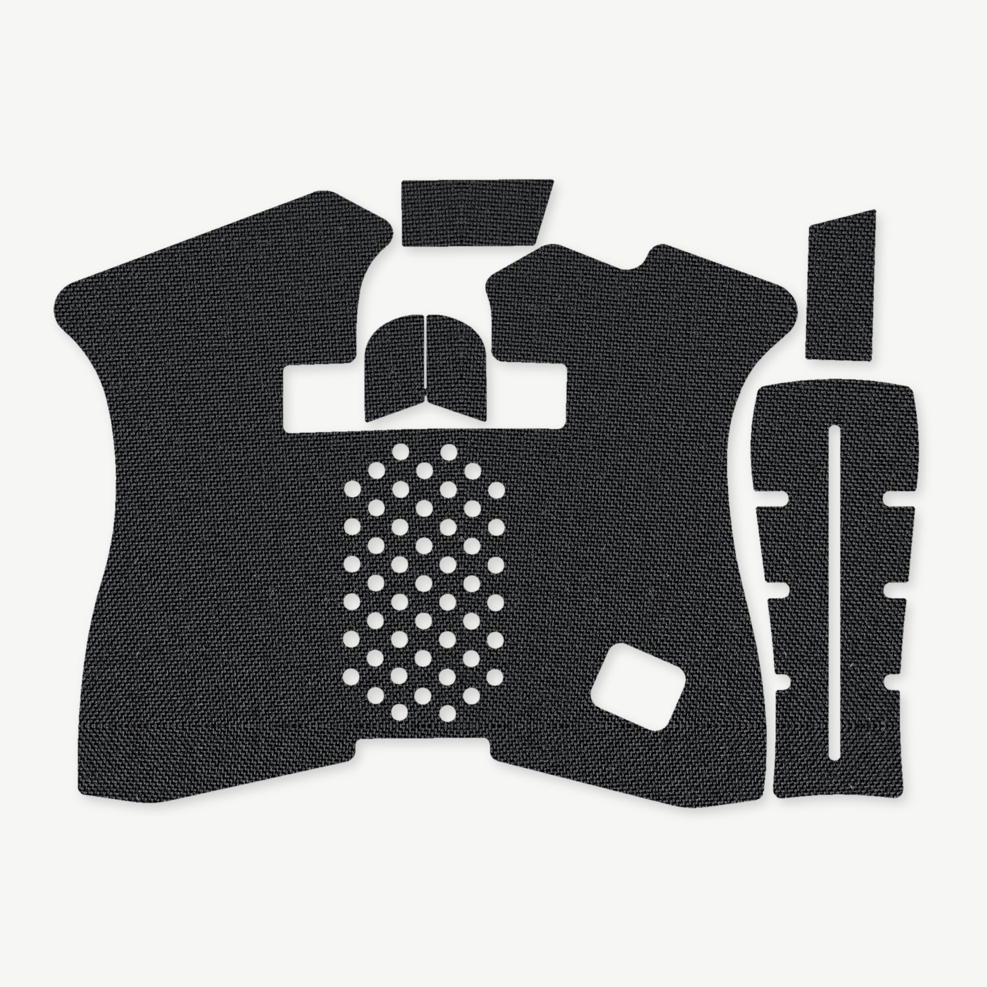 Grip Kit for GLOCK G43X/G48 Pistols - die-cut Cordura 1000D kit pieces in Black - Combat Textiles