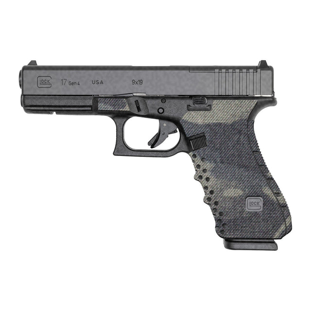 GLOCK G17/G22/G34/G35 Cordura grip wrap applied, MultiCam Black (Gen 2 / Gen 5)