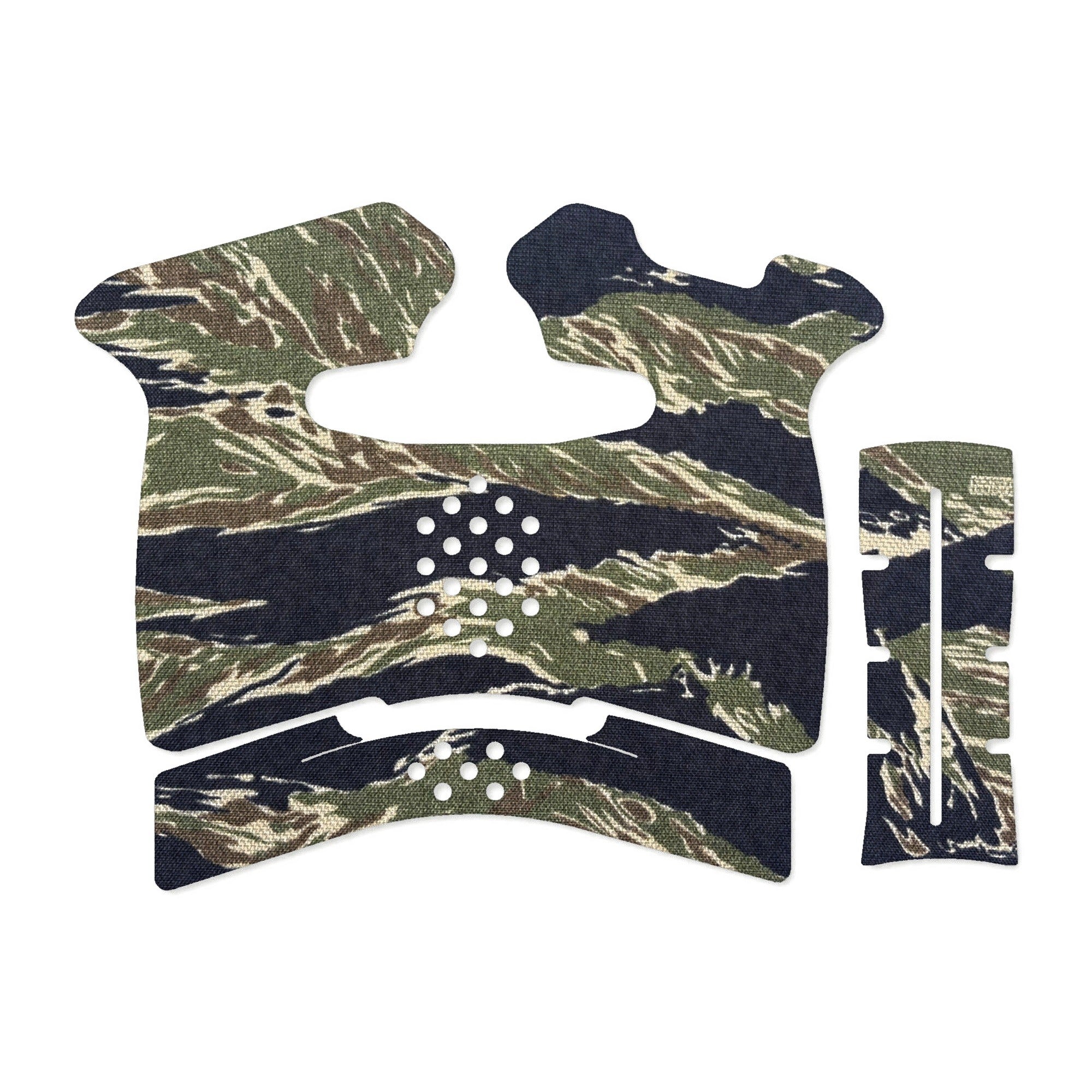 Springfield Hellcat grip wrap kit outline, Tiger Stripe (Green/Black)