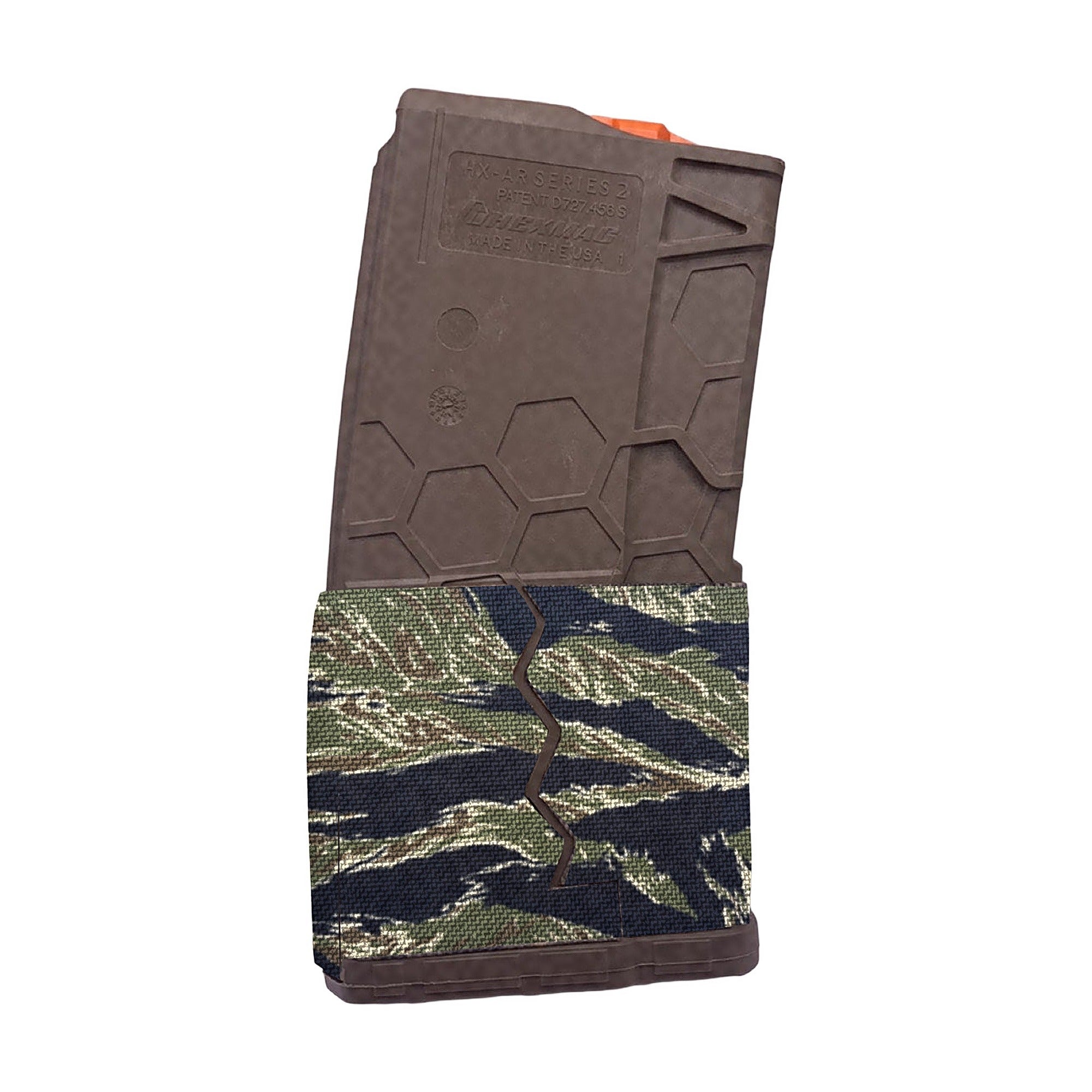 HEXMAG AR15/M4/M16 (20-Round Magazine) Cordura mag wrap, Tiger Stripe (Green/Black)