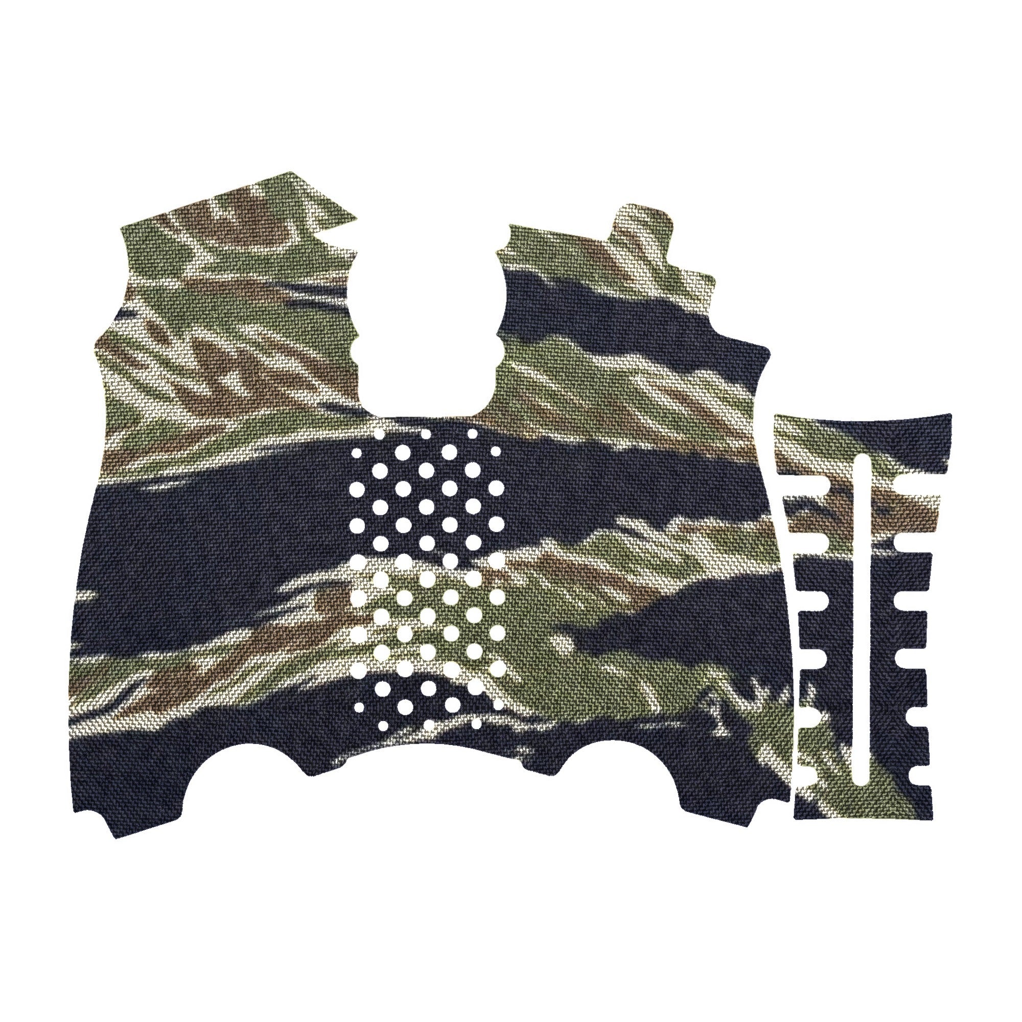 HK USP (45 ACP) grip wrap kit outline, Tiger Stripe (Green/Black)