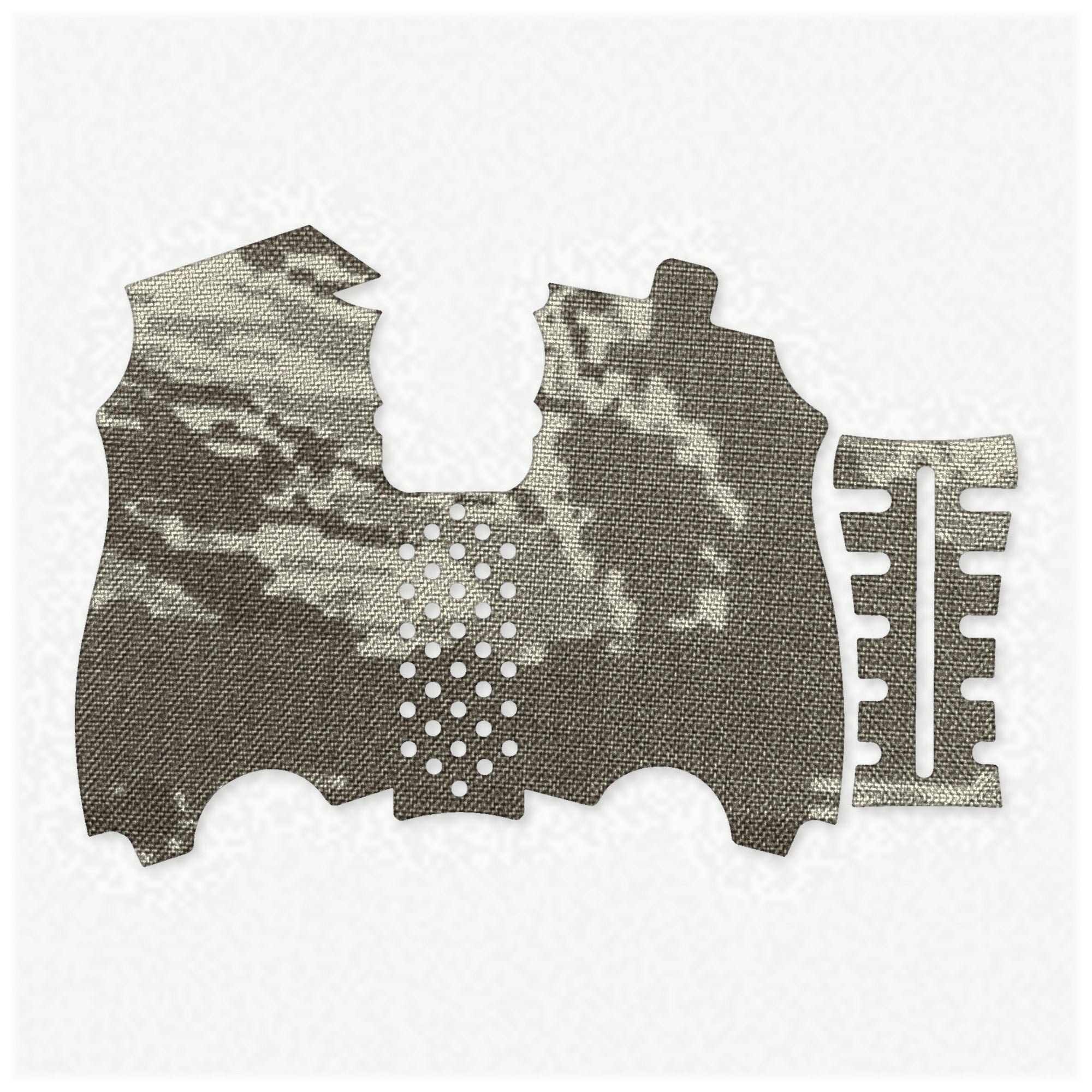 HK USP Compact (45 ACP) grip wrap kit outline, Tiger Stripe (ABU)