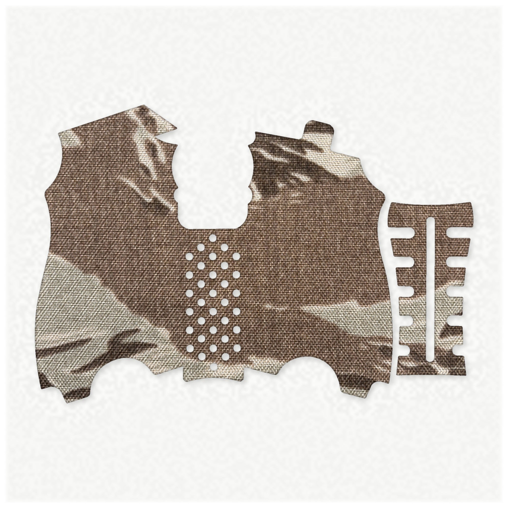 HK USP Compact (45 ACP) grip wrap kit outline, Tiger Stripe (Desert)