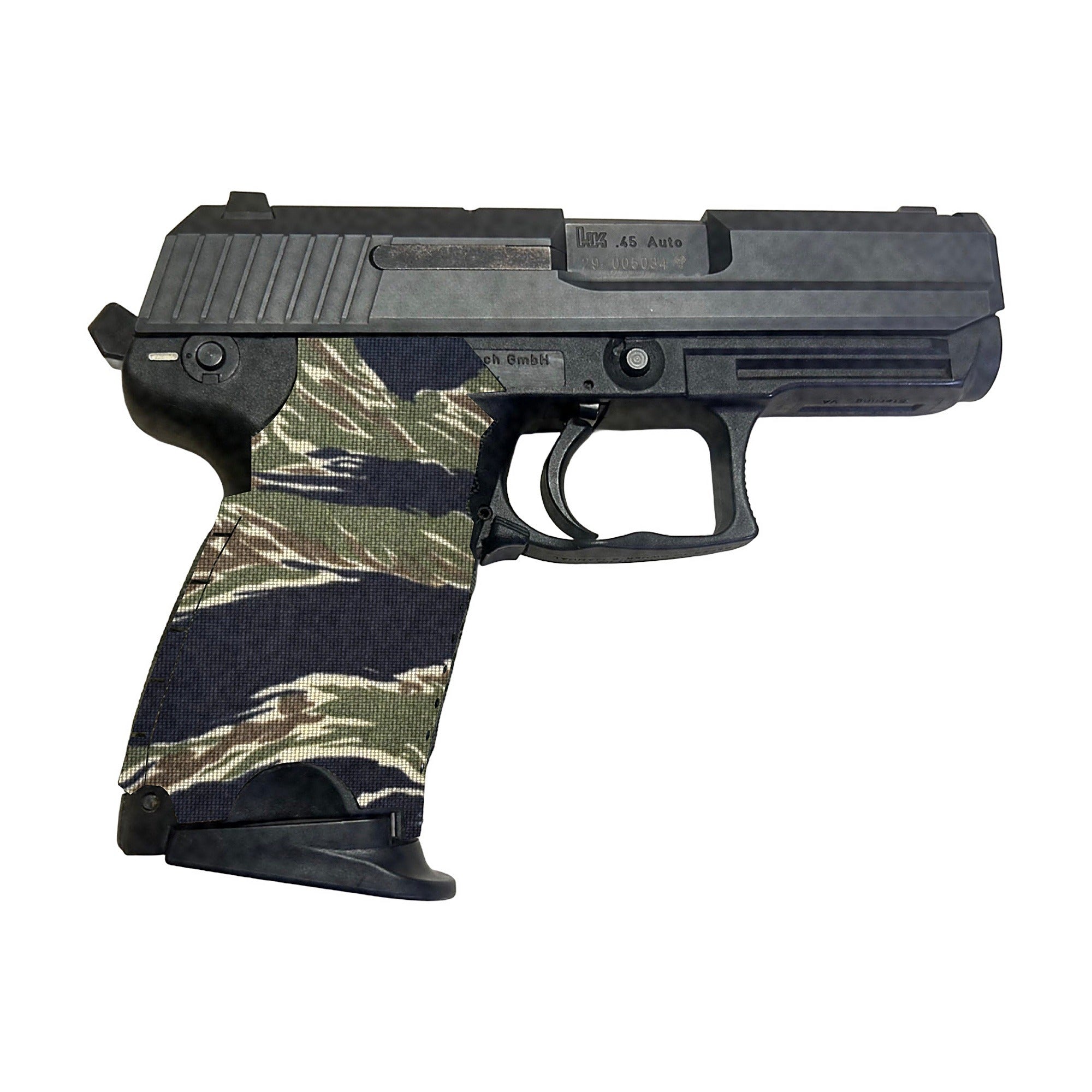 HK USP Compact (45 ACP) Cordura grip wrap, Tiger Stripe (Green/Black)