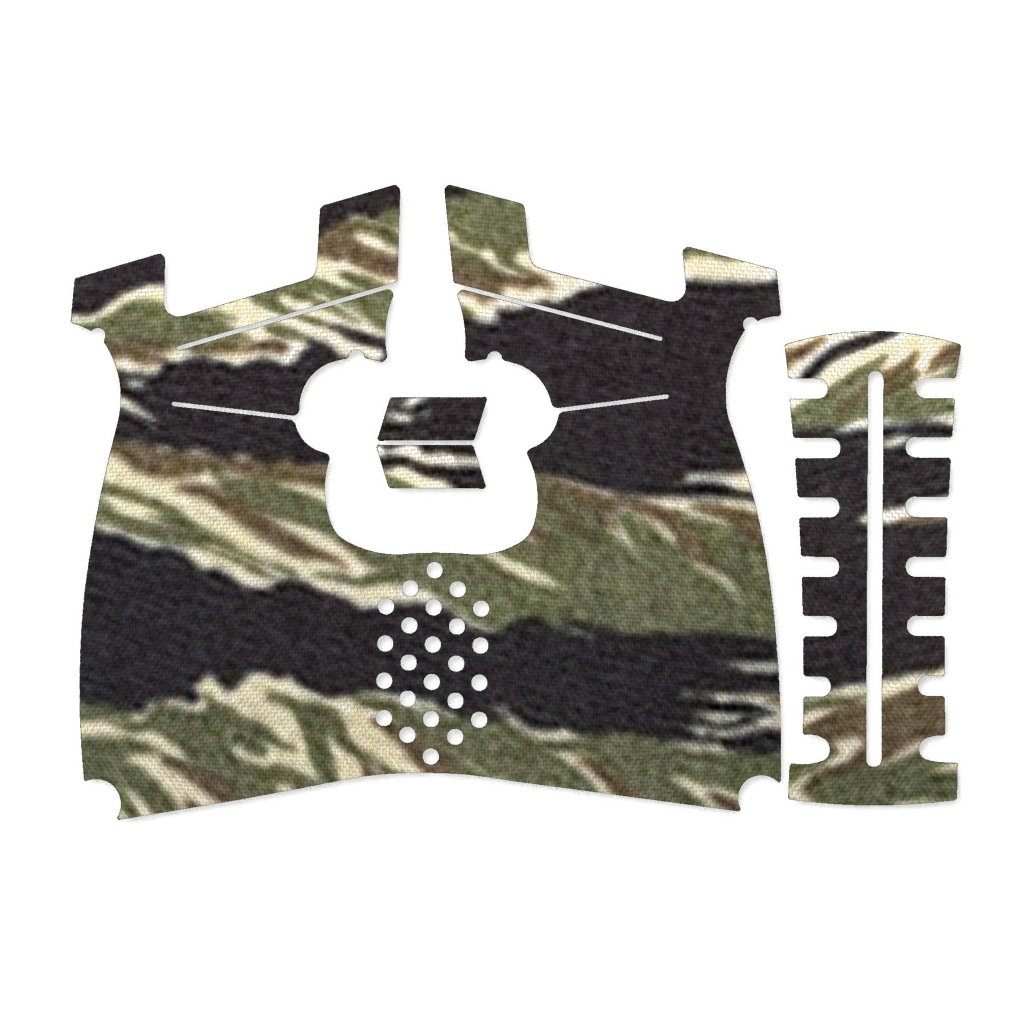 Kimber R7 Mako (Carbon Compact) grip wrap kit outline, Tiger Stripe (Green/Black)
