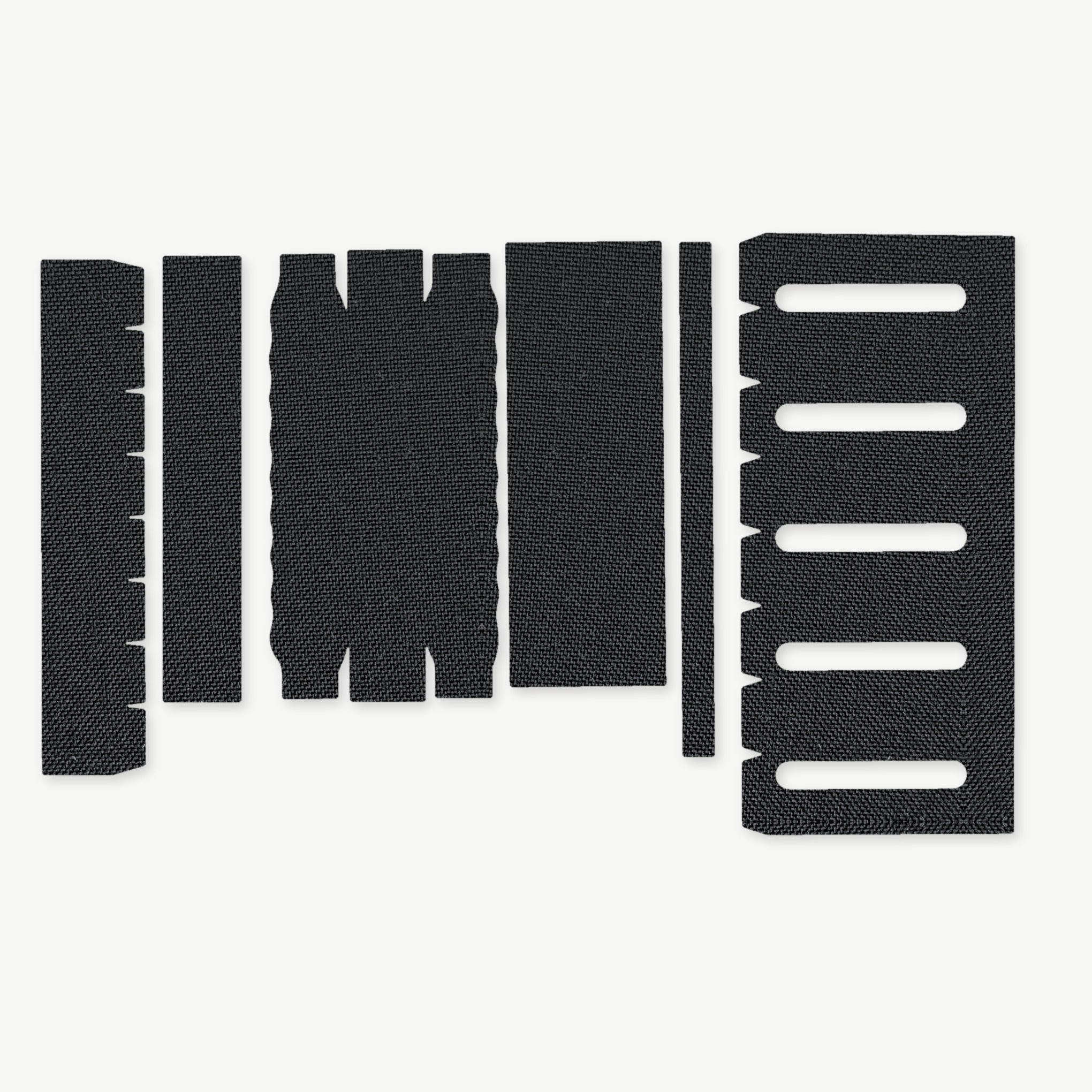 Light Wrap Kit for Modlite 18650 Rifle Light (PLHv2, v3/OKW v2) - die-cut Cordura 1000D kit pieces in Black - Combat Textiles