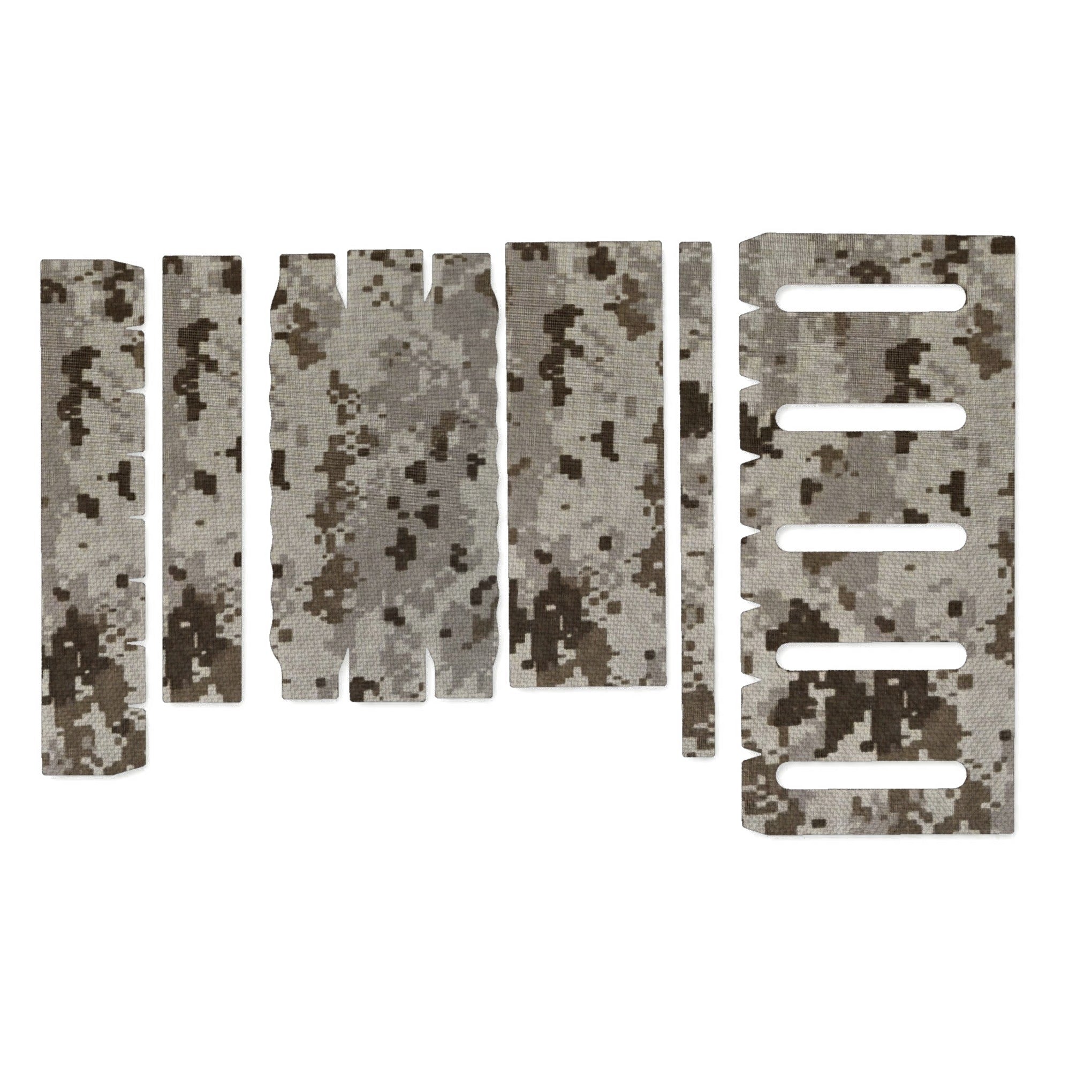 Modlite 18650 Rifle Light (PLHv2, v3/OKW v2) light wrap kit outline, ACU (Desert)