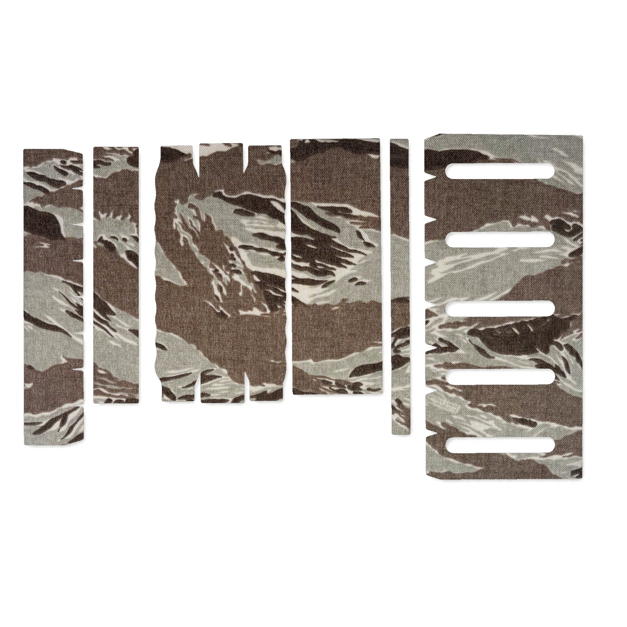 Modlite 18650 Rifle Light (PLHv2, v3/OKW v2) light wrap kit outline, Tiger Stripe (ABU)