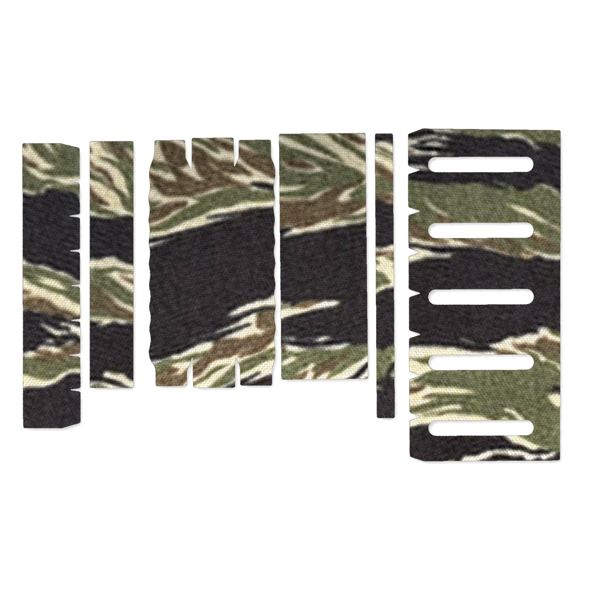 Modlite 18650 Rifle Light (PLHv2, v3/OKW v2) light wrap kit outline, Tiger Stripe (Green/Black)