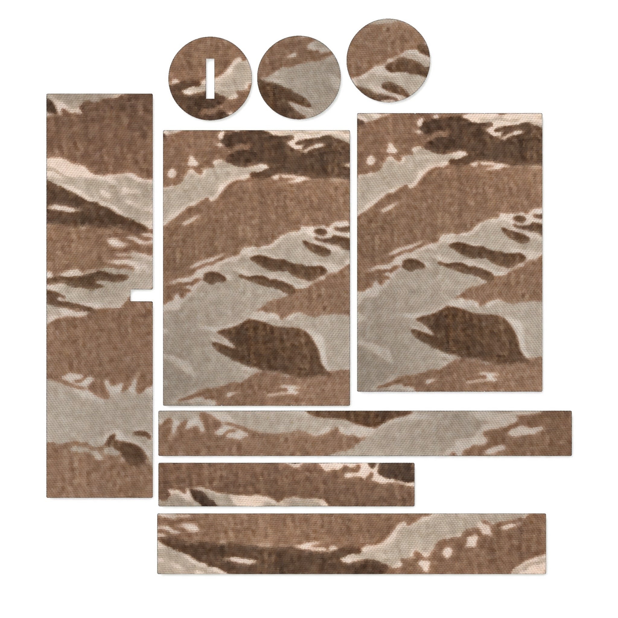 Primary Arms SLx 1-6x24 Gen IV optic wrap kit outline, Tiger Stripe (Desert)