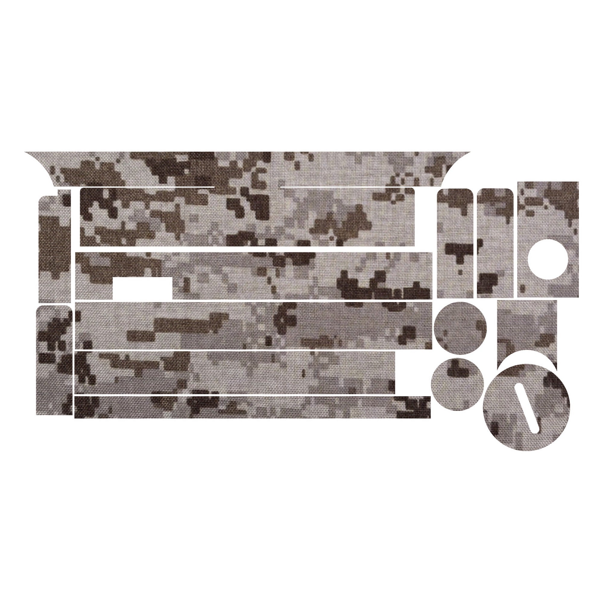 Primary Arms SLx 2.5X Prism optic wrap kit outline, ACU (Desert)