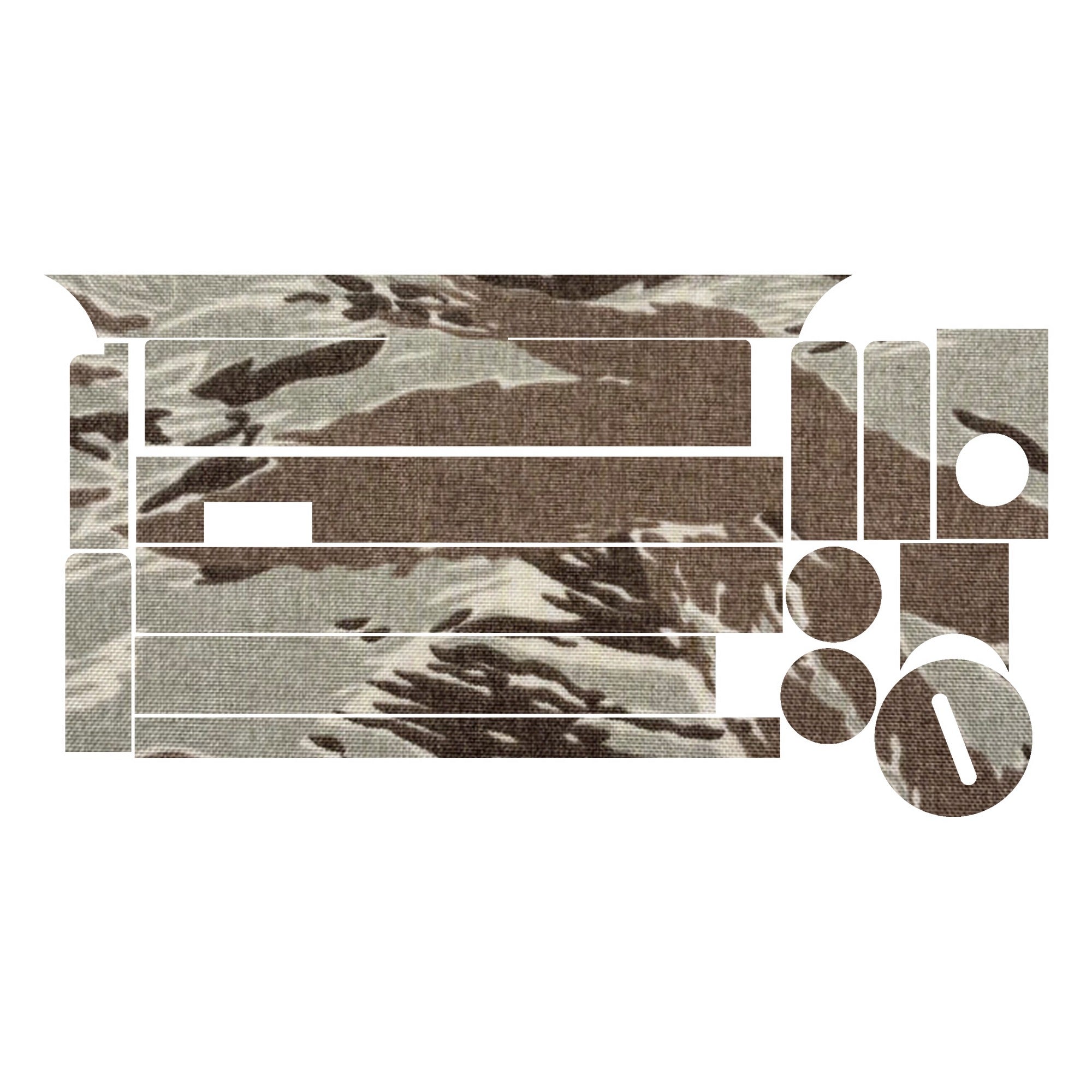 Primary Arms SLx 2.5X Prism optic wrap kit outline, Tiger Stripe (Desert)