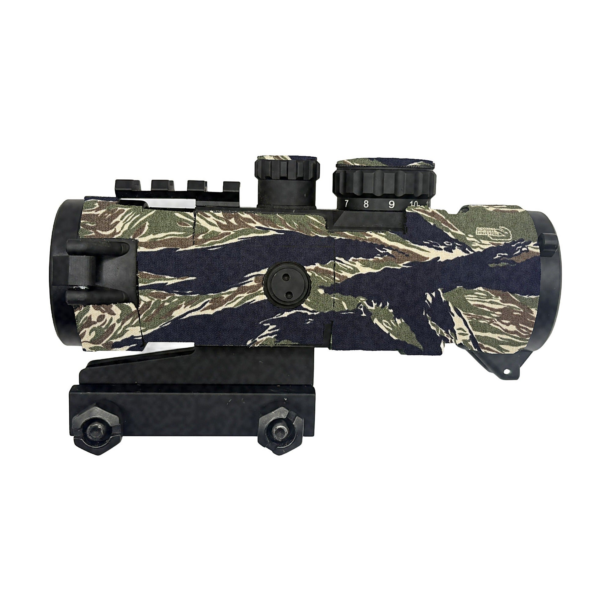 Primary Arms SLx 2.5X Prism Cordura optic wrap, Tiger Stripe (Green/Black)