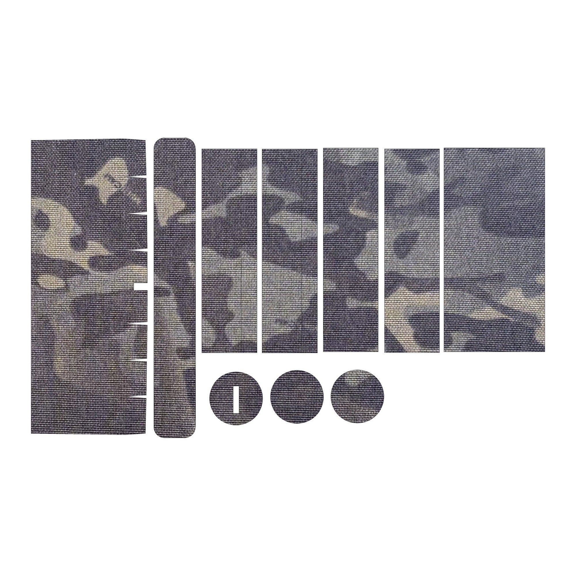 Vortex Strike Eagle 1-6x24 optic wrap kit outline, MultiCam Black