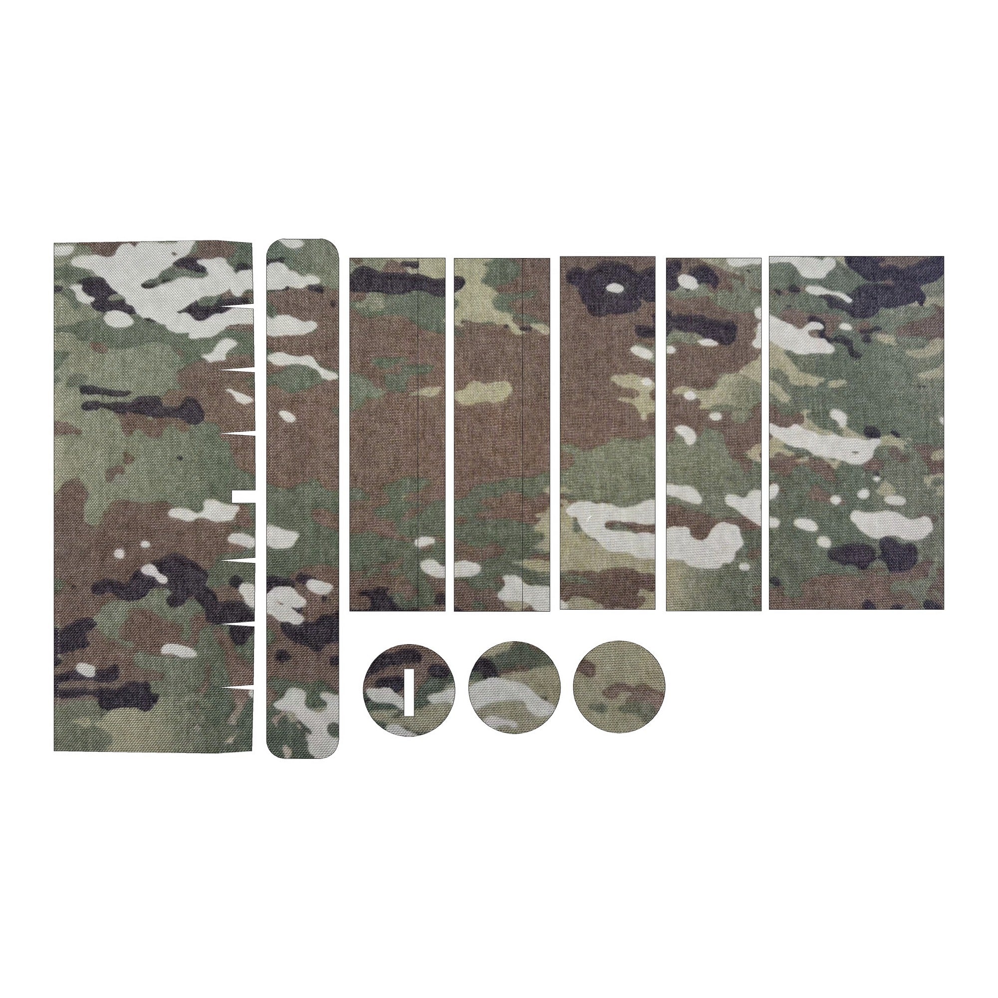 Vortex Strike Eagle 1-6x24 optic wrap kit outline, MultiCam