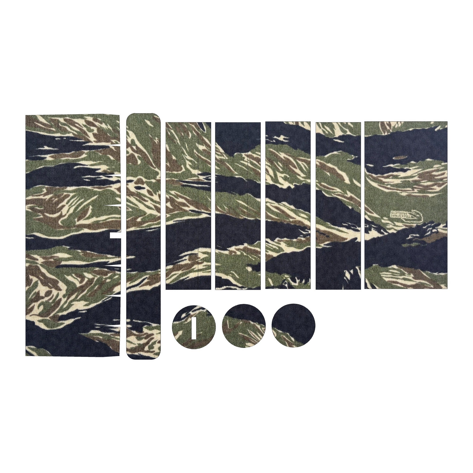 Vortex Strike Eagle 1-6x24 optic wrap kit outline, Tiger Stripe (Green/Black)