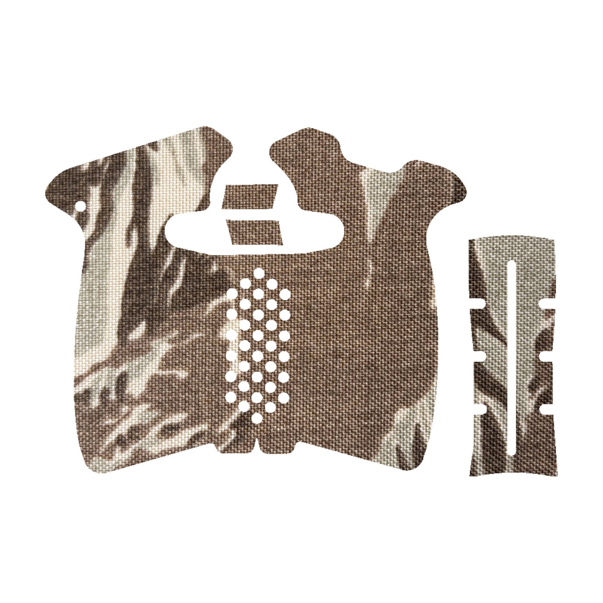 Springfield Hellcat Pro grip wrap kit outline, Tiger Stripe (Desert)
